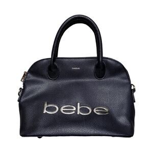 BEBE Logo Crossbody Handbag Purse Black Pebbles Leather Missing Strap Y2K 12X8